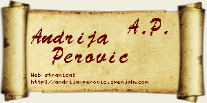 Andrija Perović vizit kartica